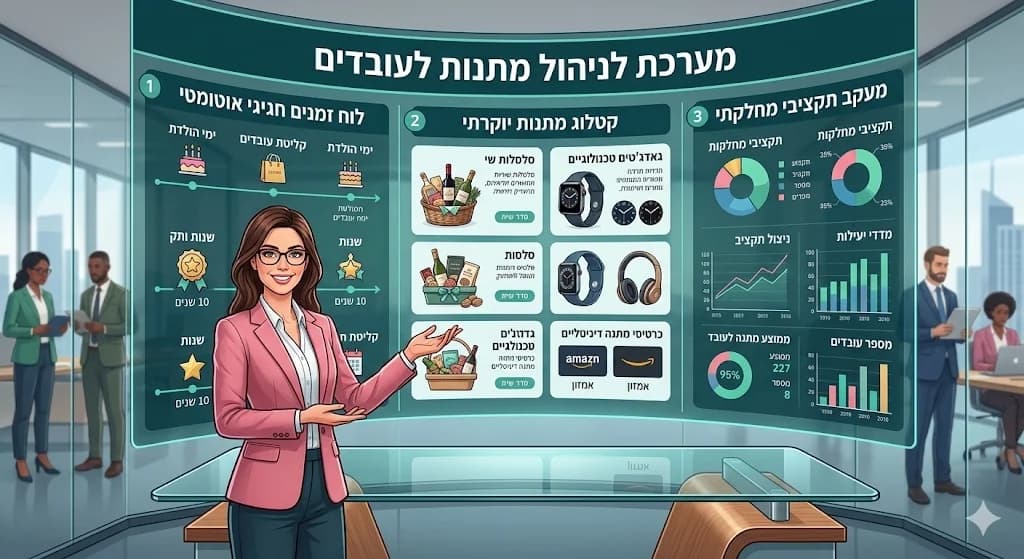 אוטומציה מלאה לתהליכי מתנות עובדים עם שליטה בתקציב והתאמה אישית לכל צוות.